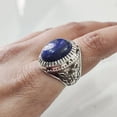 thumbnail image 2 of Lapis Lazuli Mans Ring, Natural Afghani Lapis Lazuli, Silver Jewelry, 925 Silver Ring, Birthday Gift, Heavy Mens Ring, Arabic Design, Ottoman Style Ring, Christmas, Turkey Mens Signet Ring, 2 of 5