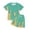 Green, variant on Gbsyewxs Girls Outfits 2 Piece Crew Neck Short Sleeve Ice-Cream Print Tops And Shorts Set Casual Summer Girls Clothes Set Black Size 4-5 Years