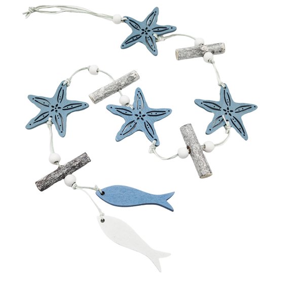 GJX Nautical Decor,Mediterranean Ocean Theme Beach Decorations,Handcrafted Wooden Details Beautiful Sea Star and Shell Beach Bathroom Decor,Starfish