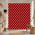 thumbnail image 4 of Polka Dot Shower Curtain Colorful Retro Cute Spot Vintage Fabric Decorative Bathroom Curtains with Hooks,180X180cm, 4 of 7