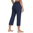 thumbnail image 4 of Mohiass Capri Pants for Women, Summer Casual Pull On Womens Capris, Women's Casual Pants & Capris, Ladies Capris with Pockets Navy M, 4 of 6