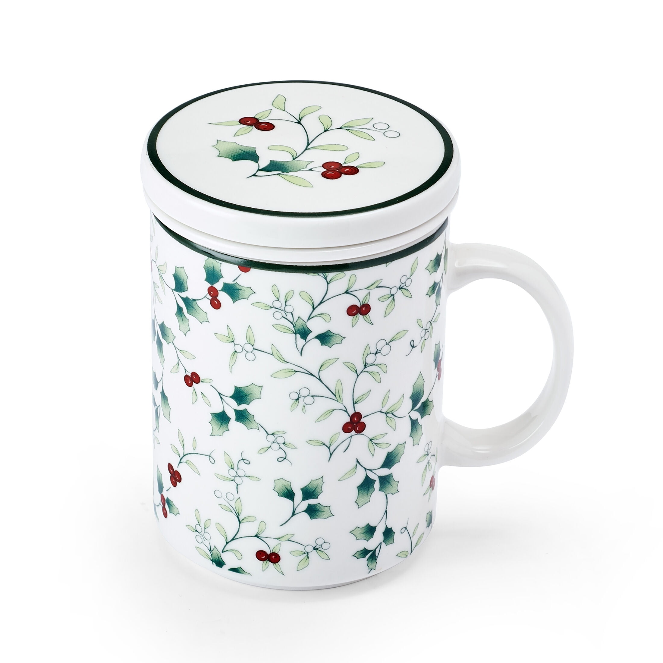Pfaltzgraff Winterberry 16 oz Mug with Lid and Infuser