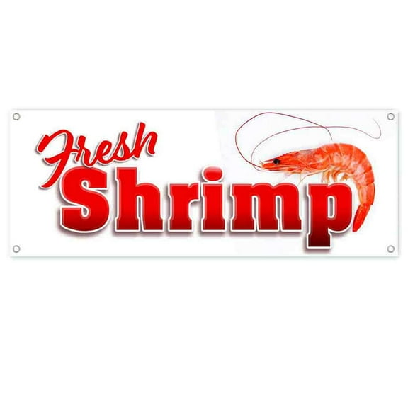 Fresh Shrimp Whole 13 oz Vinyl Banner With Metal Grommets