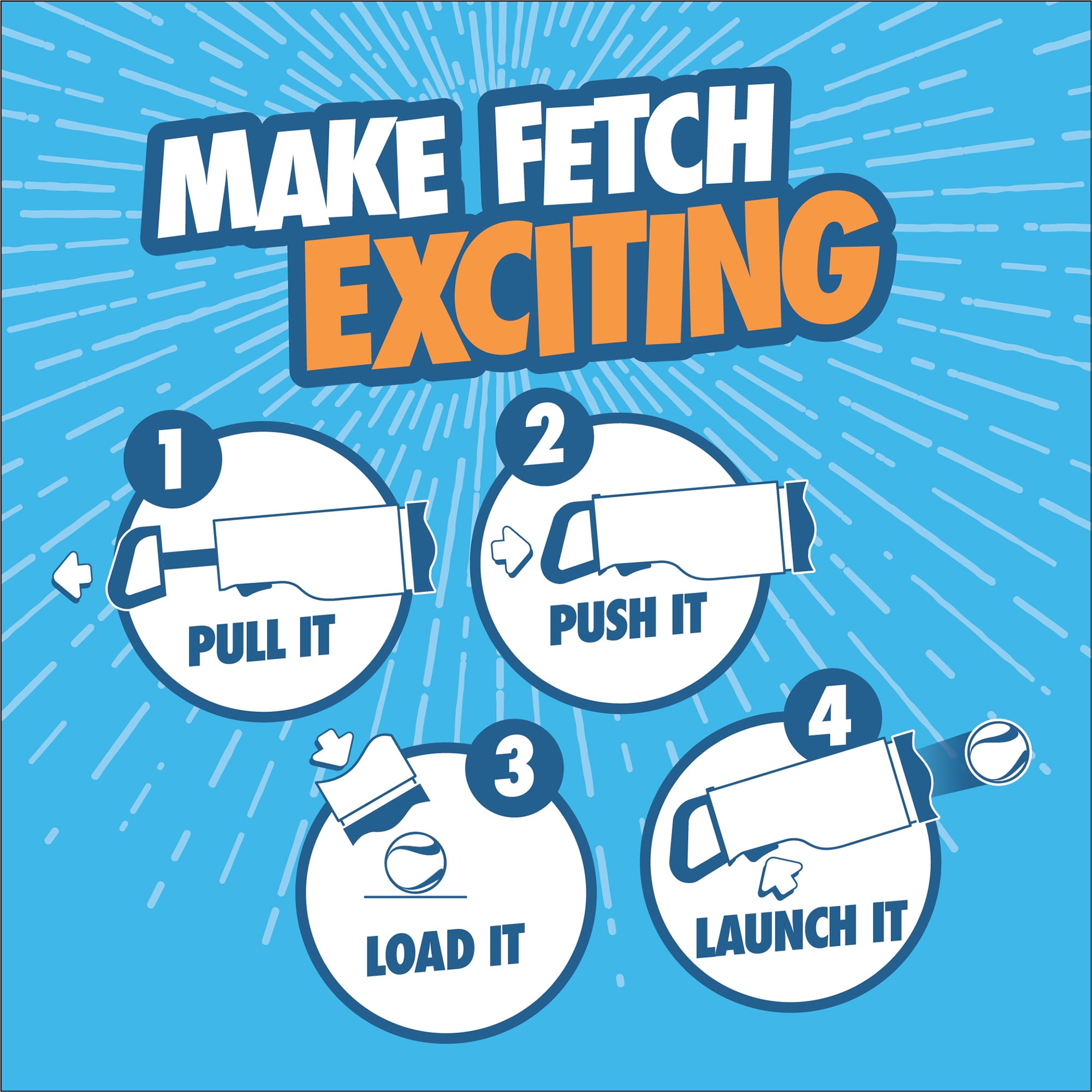 Chuckit! Max Cannon 24M Dog Ball Launcher Fetch Toy for Dogs, 24" Long Compatible with Medium 2.5" Balls, 2 Balls Included