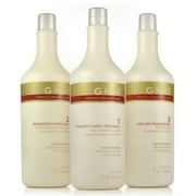 G.HAIR Original Formula Smoothing Keratin Treatment Kit (3 Steps) 33.8oz / 1L each