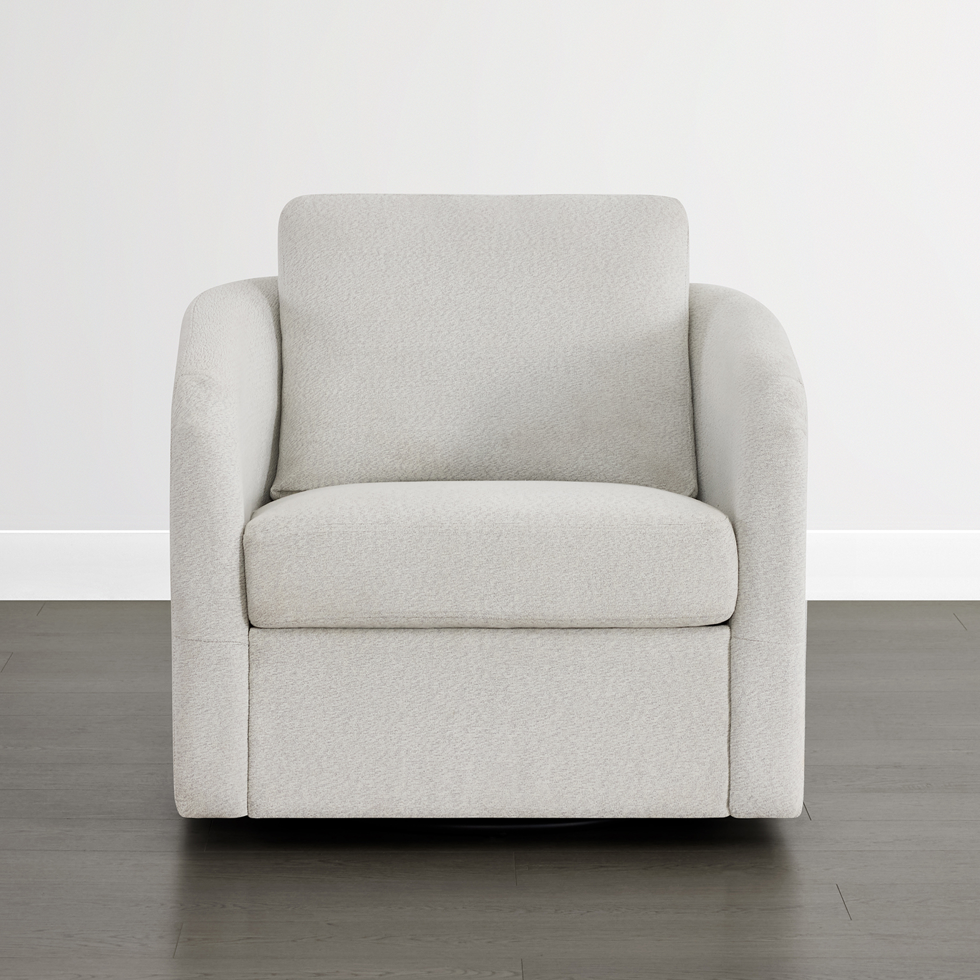 Spruce & Spring Modern Upholstered Swivel Barrel Accent Chair with Removable Slipcover White, Single Chair
