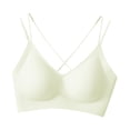 thumbnail image 3 of Sujetador para mujer, sujetador elevador con cuello en V, Bralettes, sujetador para dormir, suave, transpirable, todos los días Verde, 3 of 9