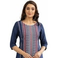 thumbnail image 6 of Round Neck Printed Kurta - Medieval Blue-Medium, 6 of 6