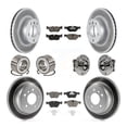 thumbnail image 1 of Transit Auto Front Rear Wheel Hub Bearings Assembly Coated Disc Brake Rotors and Ceramic Pads Shoes Kit (10Pc) for Car 2007 BMW 328i Wagon - Left Right Side (Driver Passenger) KBB-121616, 1 of 10