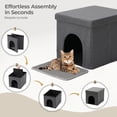 thumbnail image 2 of DOMIPET Cat Litter Box Enclosure Furniture, Hidden Litter Box with Cat Bed, Waterproof Odor Control Litter Box Cover, Dog Proof Foldable Storage Bench, Easy Assembly, 2 of 9