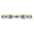 thumbnail image 2 of Dazzlingrock Collection Round Tanzanite & White Diamond Anniversary Stackable Wedding Band for Women (0.12 ctw, Color I-J, Clarity I1-I2) in 18K Yellow Gold, Size 7.5, 2 of 6