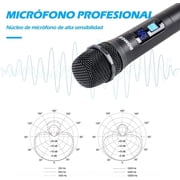 BOMGE Wireless Microphone System, Pro 4-Channel Cordless Mic Set with Four Handheld Mics, Fixed Frequency, Long Range 200ft, Ideal for Church,Karaoke, Events (V410)