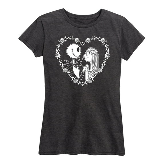 The Nightmare Before Christmas - Jack Sally Heart - Women's Short Sleeve Graphic T-Shirt
