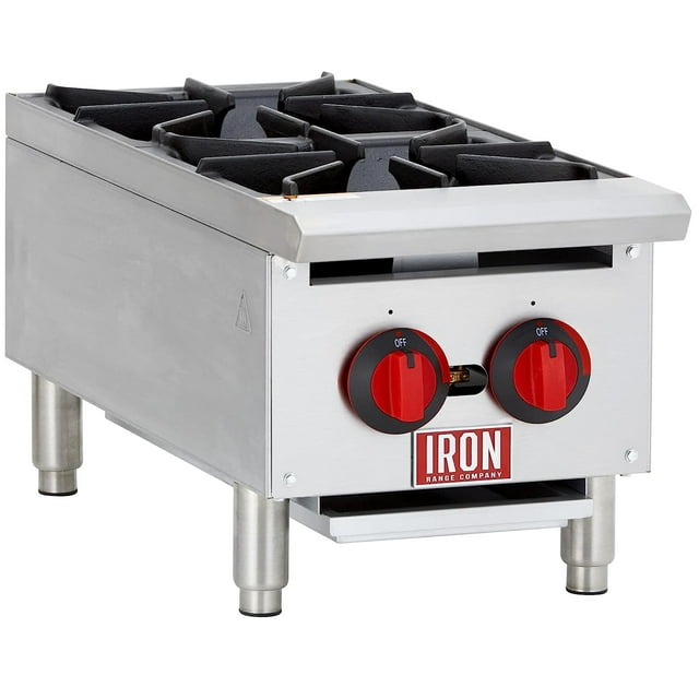 Iron Range IRHP122B 12" Two Burner Countertop Commercial Gas Hot