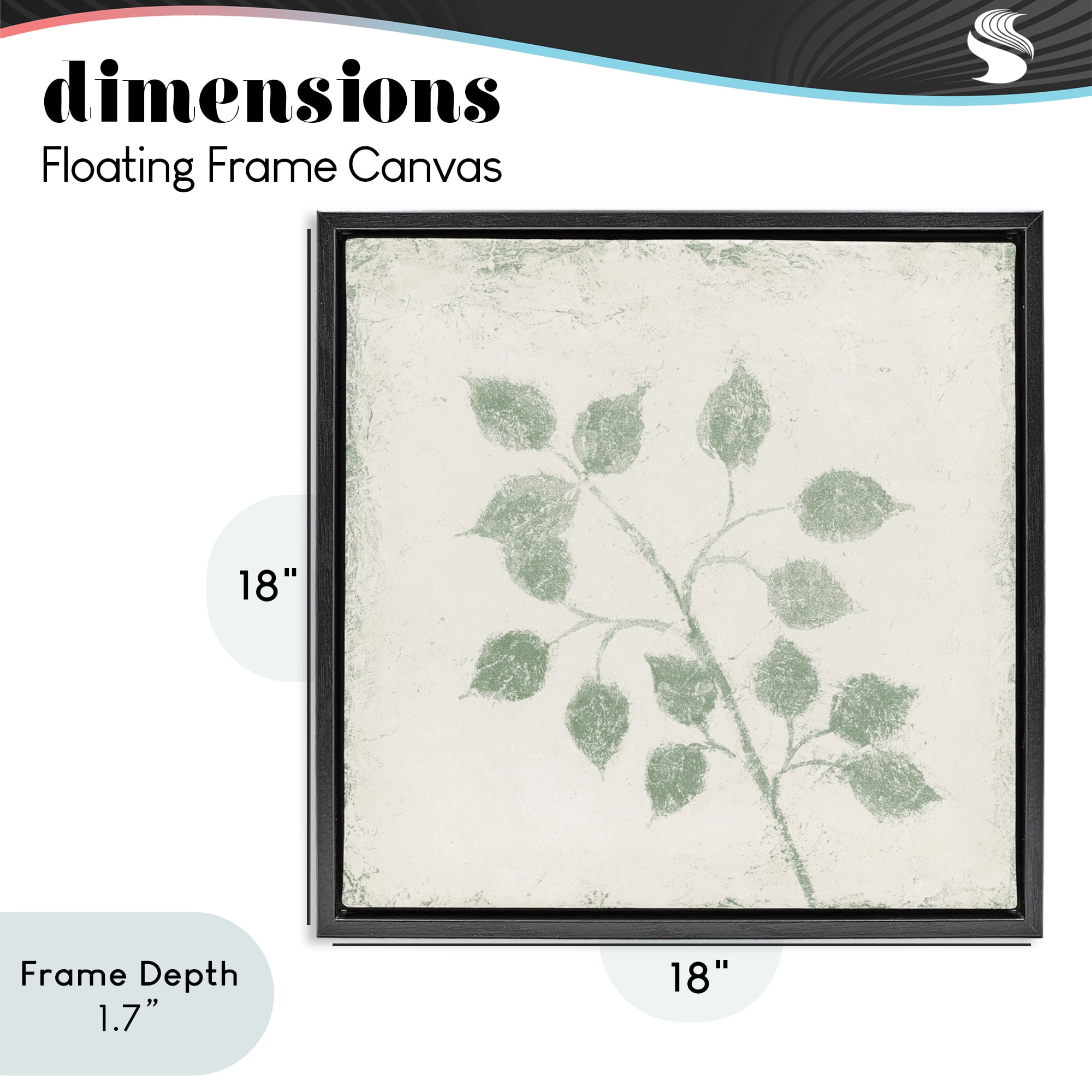 Stupell Industries November Leaves Plant Sprig Black Framed Floater Canvas Wall Art, design by Michael Marcon
