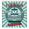 thumbnail image 3 of Ambesonne Retro Shower Curtain, Car Wash Sign Commercial, 69"Wx70"L, Red Teal, 3 of 5