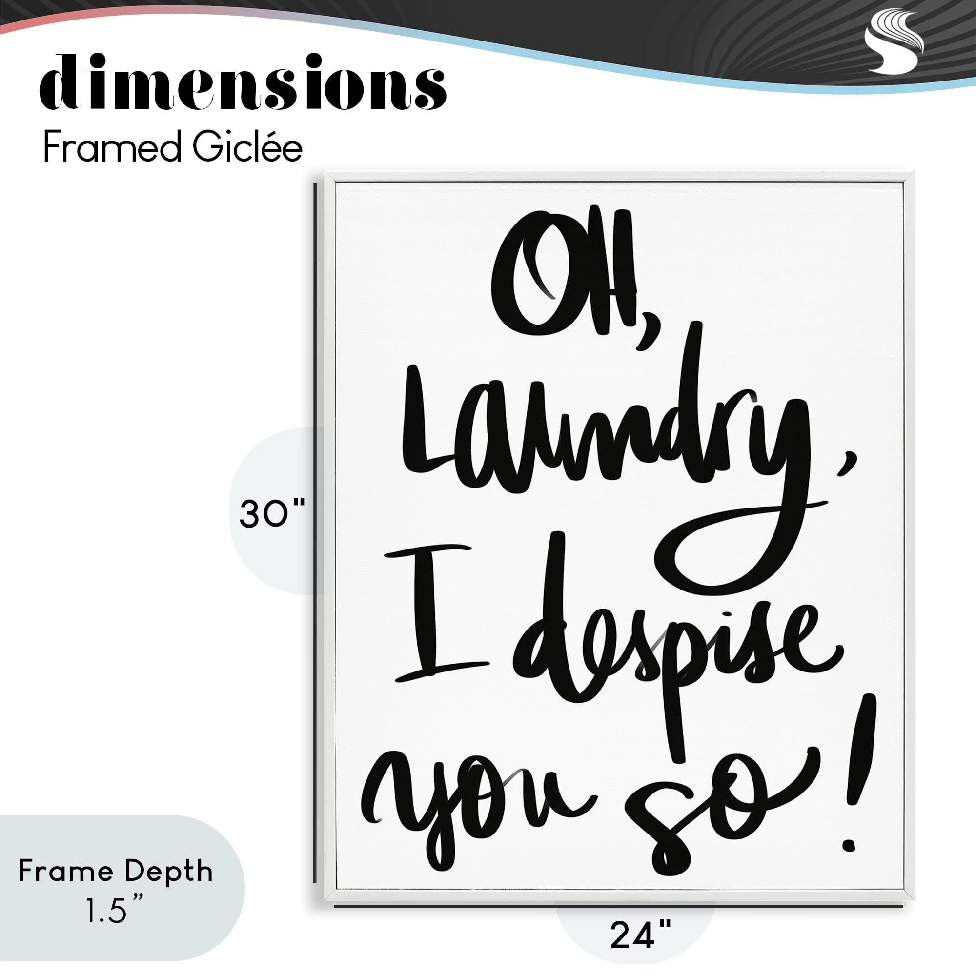 Stupell Industries Laundry I Despise You White Framed Giclee Art, design by SD Graphics Studio