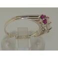 thumbnail image 4 of LBG British Made 18k White Gold Natural Opal & Ruby Womens Cluster Ring, 4 of 6