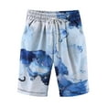 thumbnail image 4 of NAFUU Bermuda Shorts For Women Summer High Waisted Textured Print Short Pants With Pockets And Drawstring Loose Fit Athletic Shorts For Women, 4 of 4