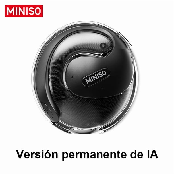 MINISO X15 Audífonos Inalámbricos Abiertos con Traductor AI en Tiempo Real, Bluetooth 5.4, Más de 130 Idiomas (App Requerida), IPX5 Resistentes al Agua, Negro