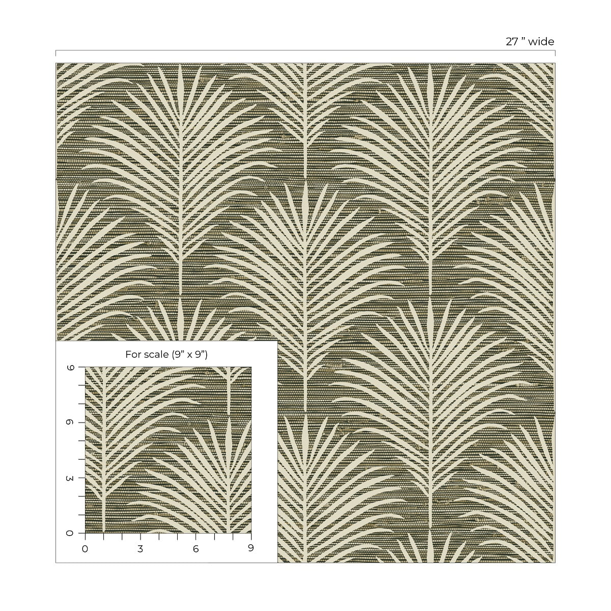 NextWall Charcoal & Sand Grassland Palm Peel and Stick Wallpaper