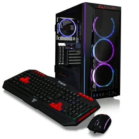 CLX - SET Gaming Desktop - AMD Ryzen  5 3600 - 8GB Memory - NVIDIA GeForce GTX 1650 - 480GB SSD - Black/RGB