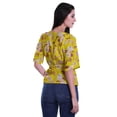 thumbnail image 4 of Moomaya Printed Wrap Over with Belt Style Top For Women Printed V-Neck Casual/Formal Top, 4 of 6