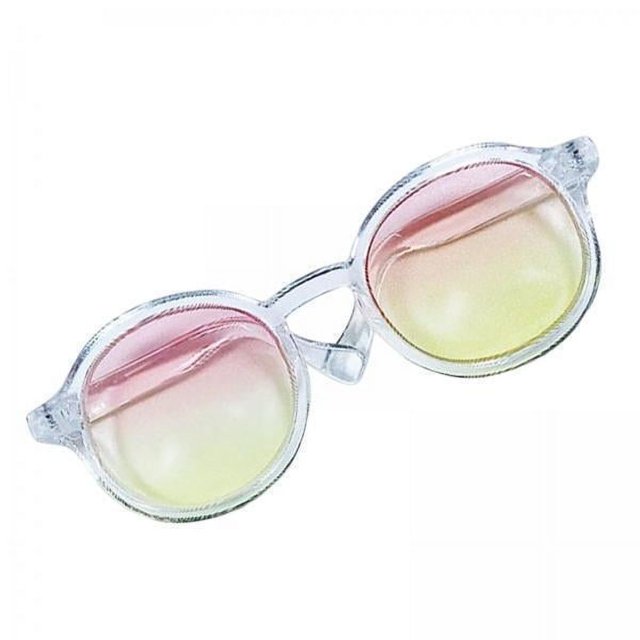 Gafas De Sol Para Muñeca De 2x1/6, Gafas Redondas Para Vestir, Para Muñeca De 12 Pulgadas, Color Rosa Y Amarillo