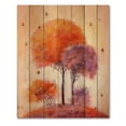 thumbnail image 3 of Designart 'Colourful Trees Abtract Impression I' Traditional Print on Natural Pine Wood, 3 of 5