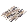 thumbnail image 2 of Modket TDH493NS Brown Beige Natural Stone Marble Glass Mosaic Tile Kitchen Bath Wall Backsplash, 2 of 5