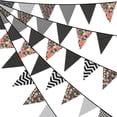 thumbnail image 2 of 33 Ft Vintage Flower Fabric Bunting Banner 36 Triangle Flag for Party Decor, 2 of 10