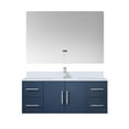 thumbnail image 3 of Geneva 48 in. W Navy Blue Vanity, White Quartz Top, Faucet Set, and 48 in. LED Mirror, 3 of 11