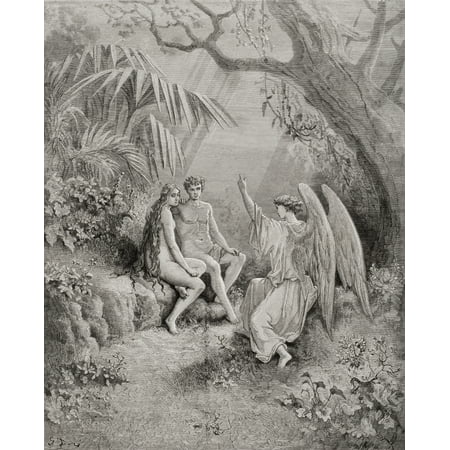 Illustration By Gustave Dore 1832-1883 French Artist And Illustrator For Paradise Lost By John Milton Book V Lines 468 To 470 Canvas Art - Ken Welsh Design Pics (26 x 32)
