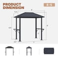 thumbnail image 2 of BaPiPro 8x5 FT Outdoor Grill Gazebo, Aluminum BBQ Shelter with Double-Layer Polycarbonate Roof, Hardtop Canopy with Shelves for Patio, Garden, 2 of 8