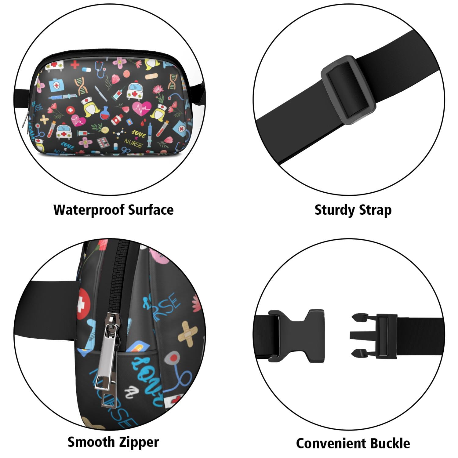 Nurse Life Fanny Pack – Cute Nursing Waist Bag with Funny Print for Future Nurses, Perfect for Saving Lives Every Day in Style
