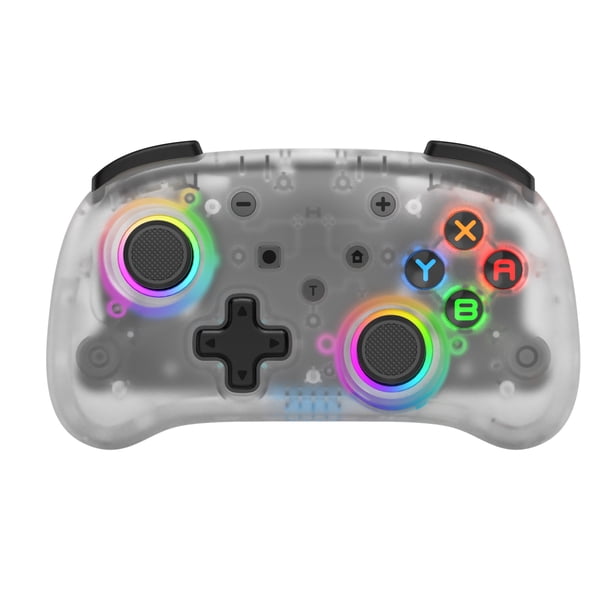 Mando inalámbrico para Switch y Switch OLED Joystick metálico Mando con botones de cristal
