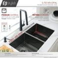 thumbnail image 3 of Stylish Undermount 32" Graphite Black Double Bowl Kitchen Sink with Grids & Strainers S-701XN, 3 of 15