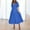 Blue, variant on Women's Deep V Neck Puff Short Sleeve Tiered Dress Elastic High Waist Flowy A Line Midi Dresses