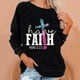 thumbnail image 1 of Puntoco Vestidos Mujer Verano Moda Mujer Cuello Redondo Manga Larga Camiseta Impresión Sudadera Blusa Tops, 1 of 3