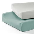 thumbnail image 3 of 2pcs Soft Breathable Changing Pad Cover Solid Color Sheets Baby Diaper Table Pad Cover for Newborns and Babies, 3 of 7