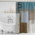 thumbnail image 4 of Teal Blue Waterproof Fabric Shower Curtain,Brown White Minimalist Retro Smear Ombre Art Waterproof Fabric Shower Curtain for Bathroom Curtains Bathtubs Shower Curtains with 12 Hooks Stall 54x78in, 4 of 8