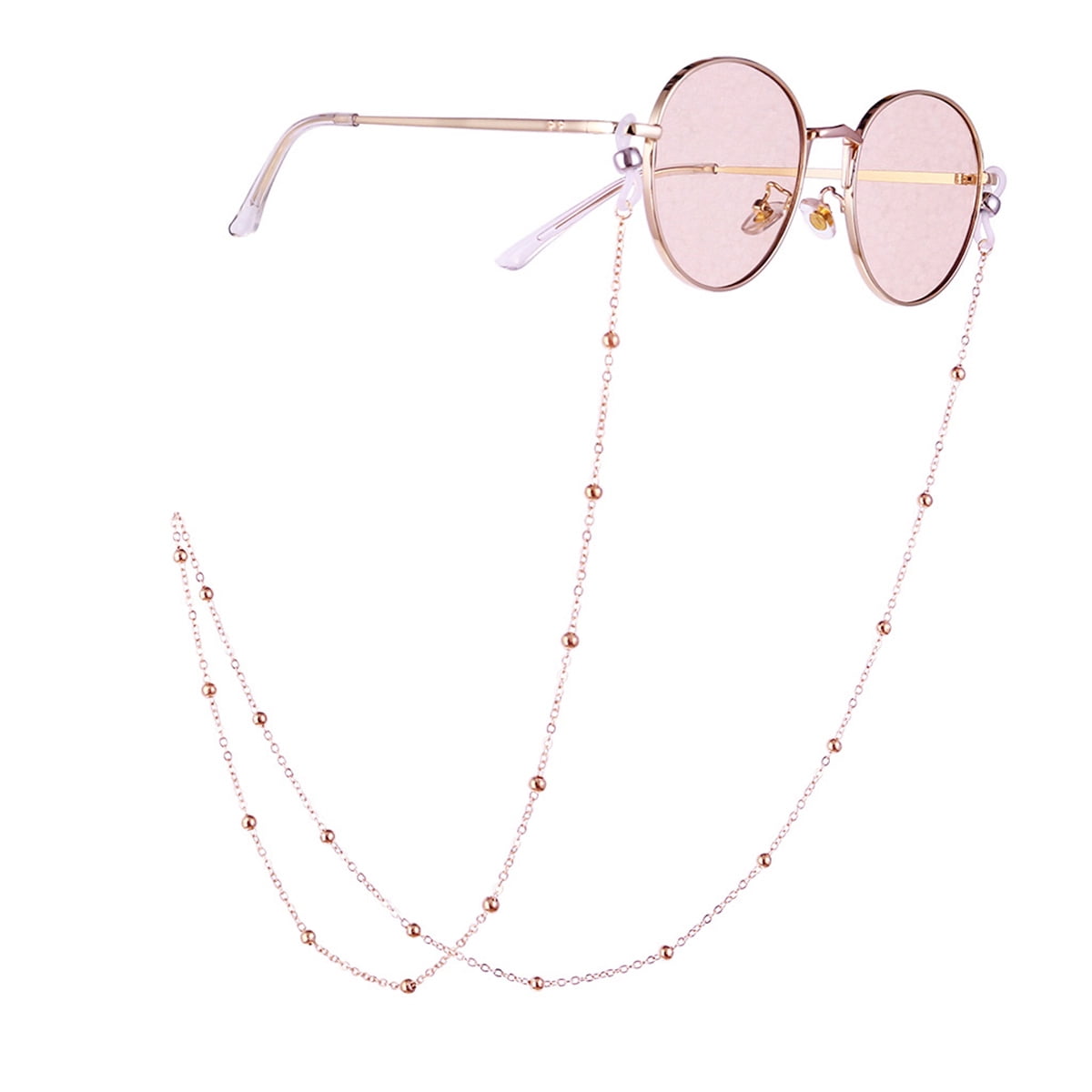 Multicolour Beaded Glasses Chain with Small Plush Ball Decorative Eyeglasses Chain Eyewear Retainer Spectacles Sunglasses Holder Glasses Cords Strap Rope