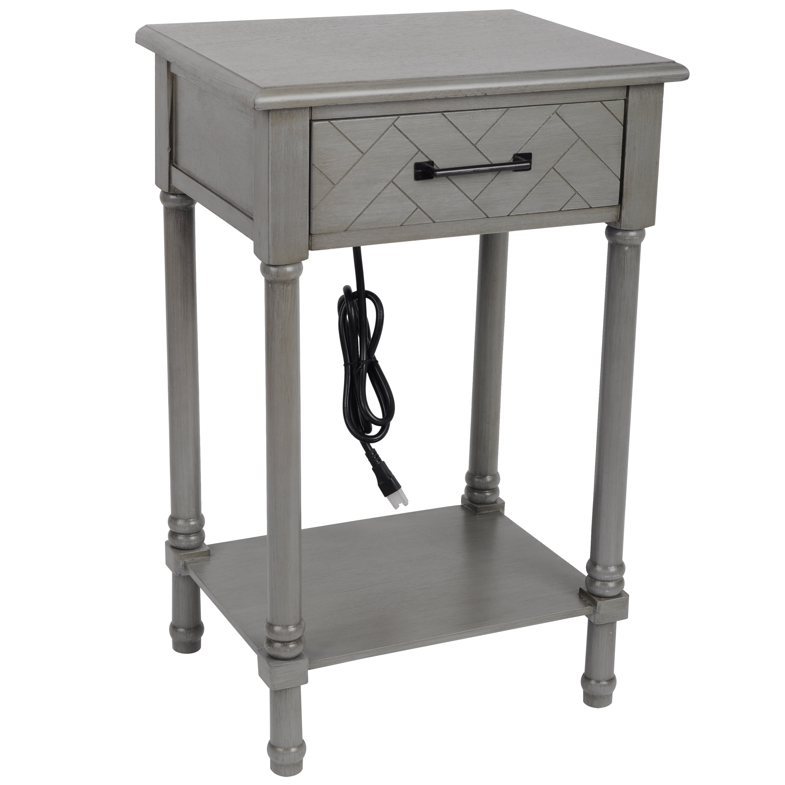 18X14X28 INCH 1DRAWER SIDE TABLE WITH USB & PLUG
