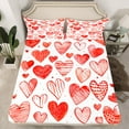 thumbnail image 2 of Castle Fairy Red Love Heart Print 4 Pieces Queen Sheet Sets for Boys Girls,Happy Valentine's Day Ultra Soft Flat Sheet,Romantic Lover Couple Queen Fitted Sheet,Breathable Home Decor, 2 of 7