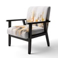 thumbnail image 3 of Designart Chaise d'Appoint "Vision Abstraite Symétrique Gris Jaune" Cubisme Gris - Fauteuil Moderne pour Chambre, 3 of 7