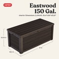 thumbnail image 2 of Keter Eastwood 150 Gallon Durable Resin Outdoor Deck Box Storage Organization, Brown, 2 of 16