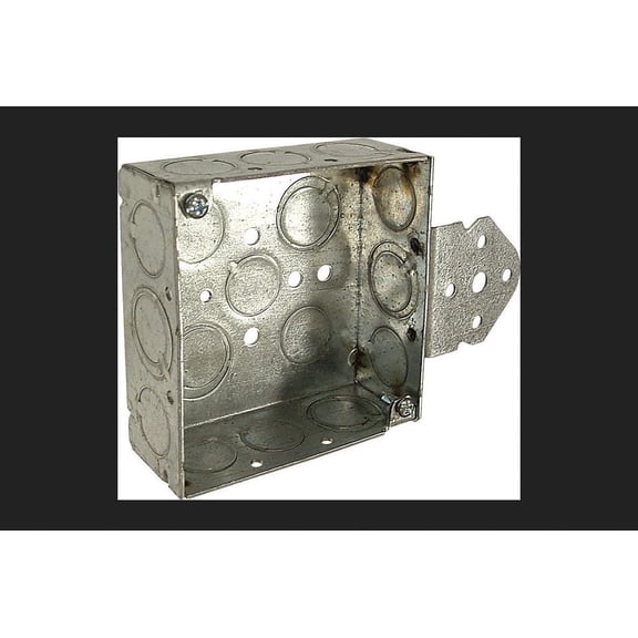 RACO Square Outlet Box Steel - 21 Cu In, 8 Side Knockouts, Square Knock Box — Home & Garage Storage, Stackable Design