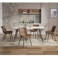 thumbnail image 5 of Mid Century Modern Upholstered Dining Chairs, 2 Pack Leather Upholstered Dining Chairs, Armless Kitchen Chair with Back & Metal Legs for Dining Room/Reception Waiting Room/Bedroom, 5 of 7