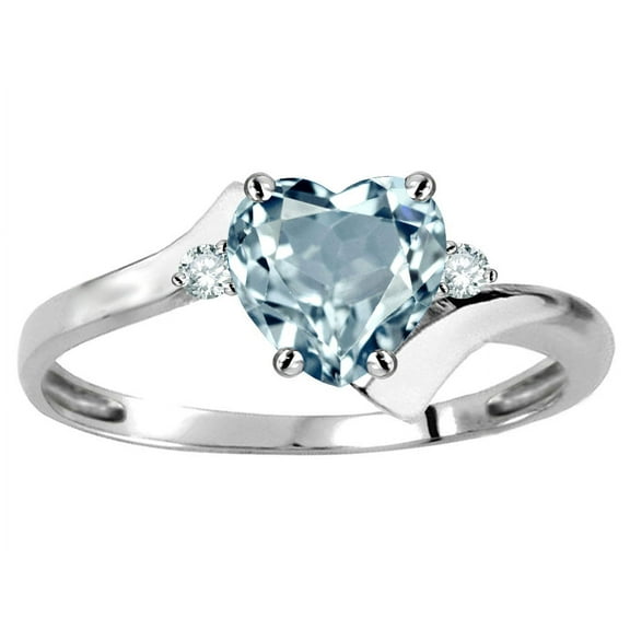 Original Star K� Heart Shape 6mm Genuine Sky Blue Topaz bypass Ring