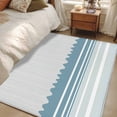 thumbnail image 4 of Blue Striped Area Rugs 3'x5', Washable Small Throw Rugs for Living Room Bedroom, Abstract Modern Geometric Stripes Indoor Outdoor Rug Non-Slip Low Pile Carpet Runner Reversible Floor Mats, 4 of 8